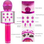 Micrófono portátil compatible con móviles para karaoke y grabación de voz